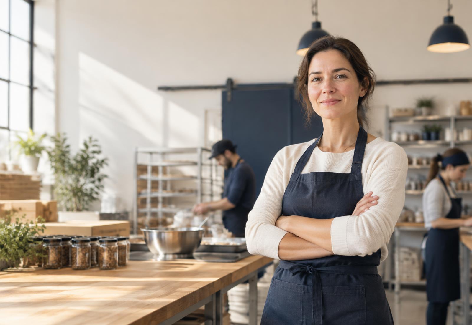 Business owner in her production workspace